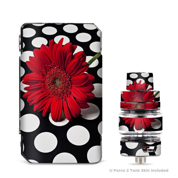 Red Flower On Polka Dots VooPoo Drag 2 Skin Supply