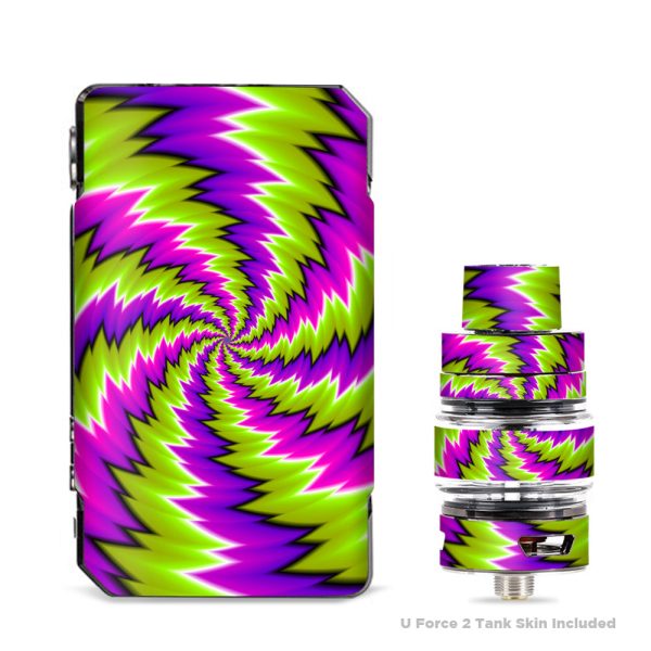 Psychedelic Moving Purple Green Swirls VooPoo Drag 2 Skin Discount