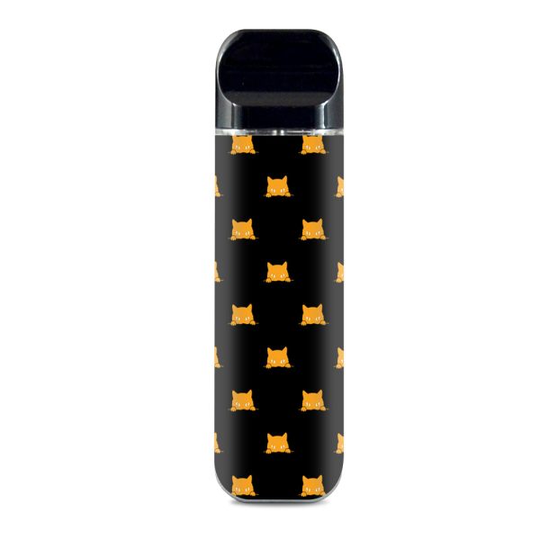 Sneaky Cat Kitten Pattern Gold On Black Smok Novo Skin Sale