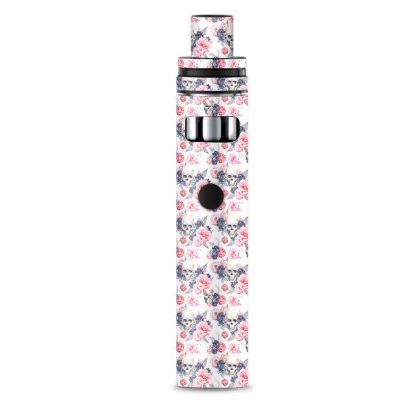 Pink Blue Flowers Skulls Smok Stick AIO Skin Online Sale