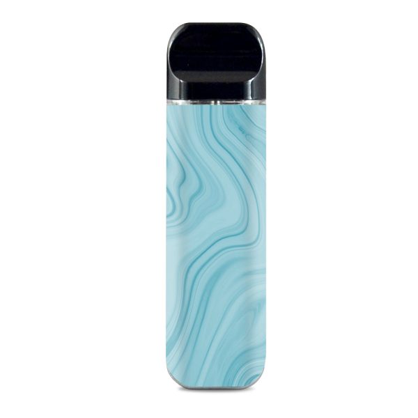 Teal Blue Ice Marble Swirl Glass Smok Novo Skin Supply