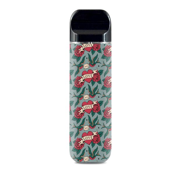 Love Heart Roses Birds Smok Novo Skin Online Hot Sale