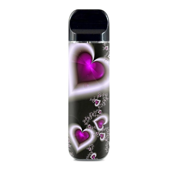 Glowing Hearts Pink White Smok Novo Skin Online Hot Sale