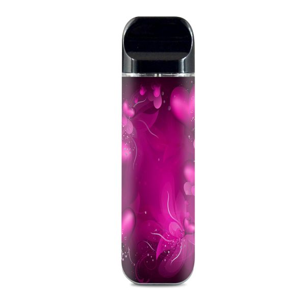 Pink Hearts Flowers Smok Novo Skin Online now