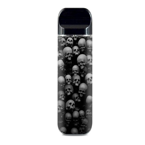 Black And White Skulls Stacked Smok Novo Skin on Sale