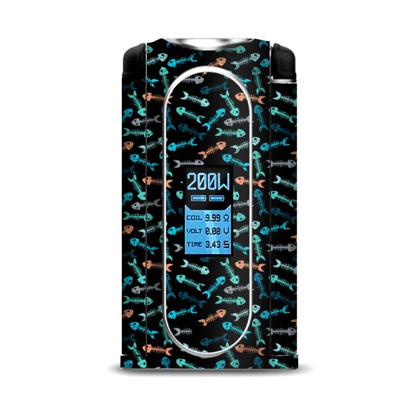 Colored Fishbones Black Background VooPoo Vmate Skin Online