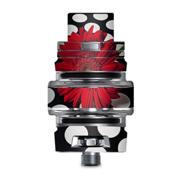 Red Flower On Polka Dots Smok TFV8 Big Baby V2 Tank Skin Hot on Sale