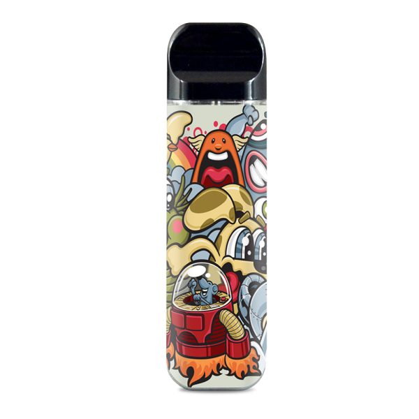 Aliens Cartoon Collage Sticker  Smok Novo Skin Online