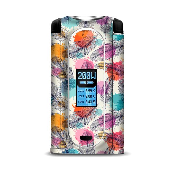 Feathers Colorful Watercolor Bird VooPoo Vmate Skin Cheap