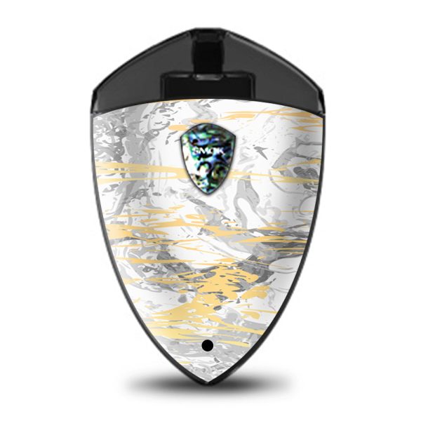 Gold Marble White Gray Swirl Stone Granite Smok Rolo Badge Skin Supply
