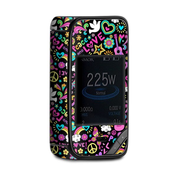 Peace And  Love Guitar Rainbow Smok X-Priv Skin Online Hot Sale