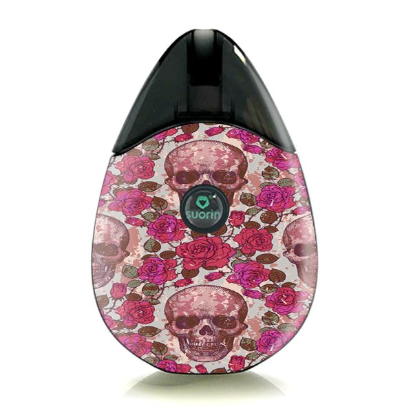 Pink Roses With Skulls Distressed Suorin Drop Skin Hot on Sale