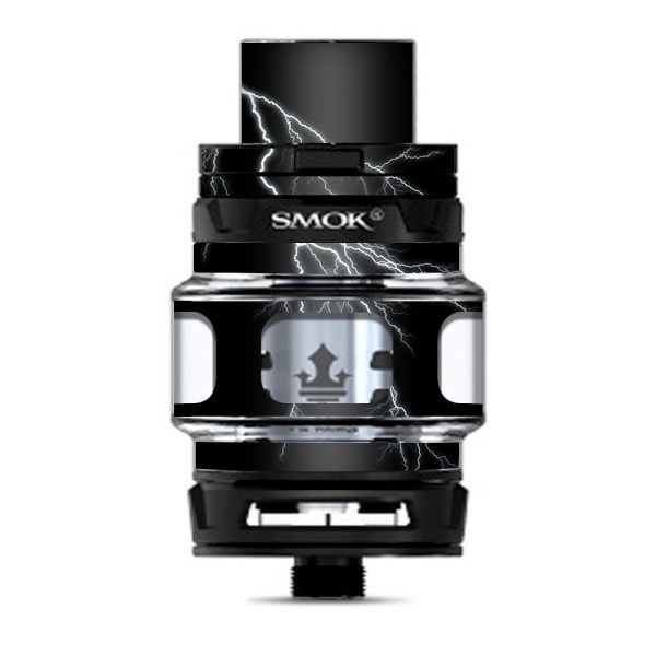 White Lighting Black Background Smok Prince Tank Skin Supply