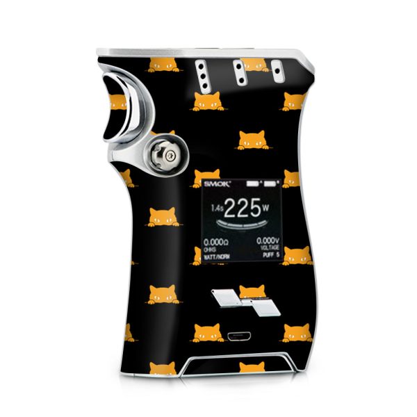 Sneaky Cat Kitten Pattern Gold On Black Smok Mag Skin Sale