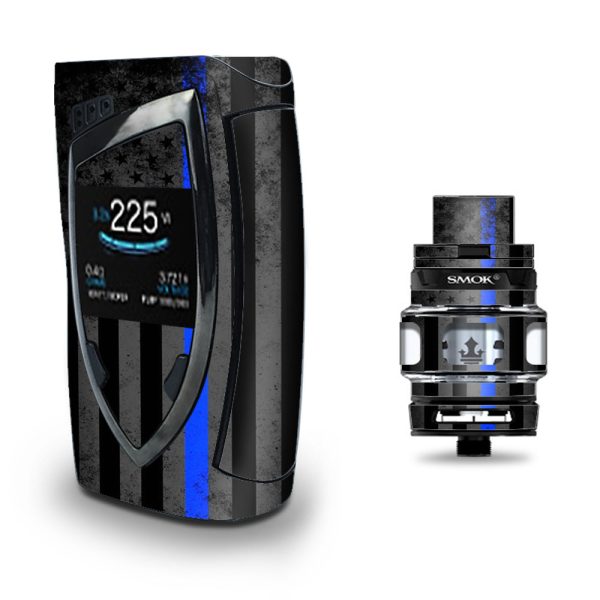 Thin Blue Line American Flag Distressed  Smok Devilkin kit Skin Online Hot Sale