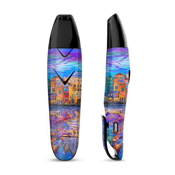 Colorful Oil Painting Water Reflection Town Homes Suorin Vagon Skin Discount