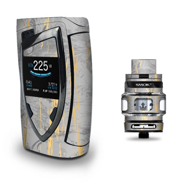 Gold Marble Light Gray  Stone Granite Smok Devilkin kit Skin on Sale