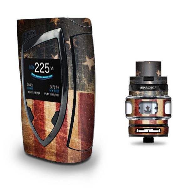 Vintage American Flag Distressed Red White Blue Smok Devilkin kit Skin For Cheap