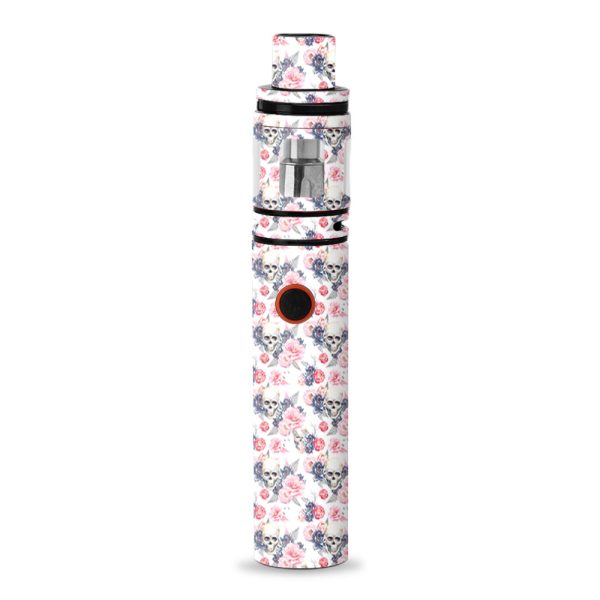 Pink Blue Flowers Skulls Smok Stick V8 Skin on Sale