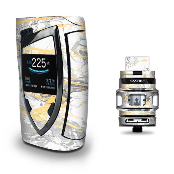 Gold Marble White Gray Swirl Stone Granite Smok Devilkin kit Skin Supply