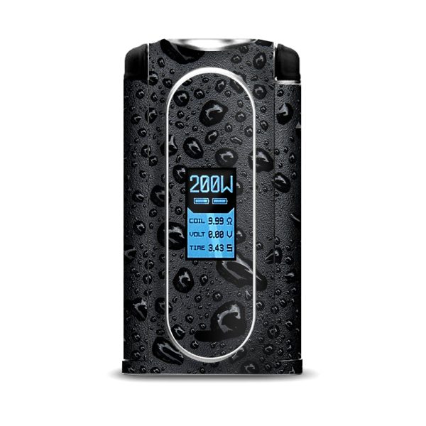 Rain Drops On Black Metal VooPoo Vmate Skin Online