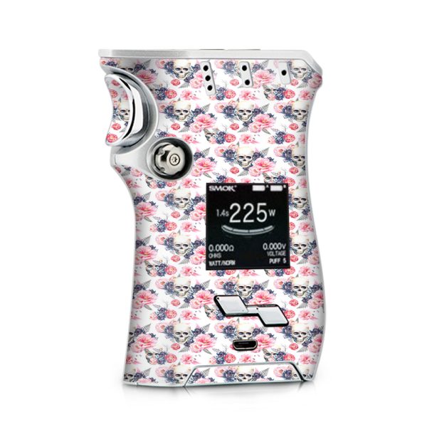 Pink Blue Flowers Skulls Smok Mag Skin Fashion
