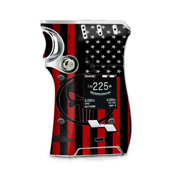 Red American Flag Black Punish Badge Smok Mag Skin Sale