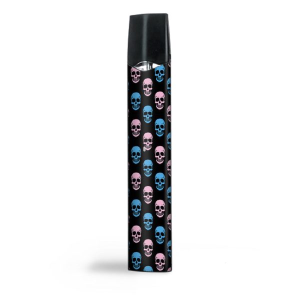 Pink Blue Skulls Black Background Smok Infinix Skin Supply