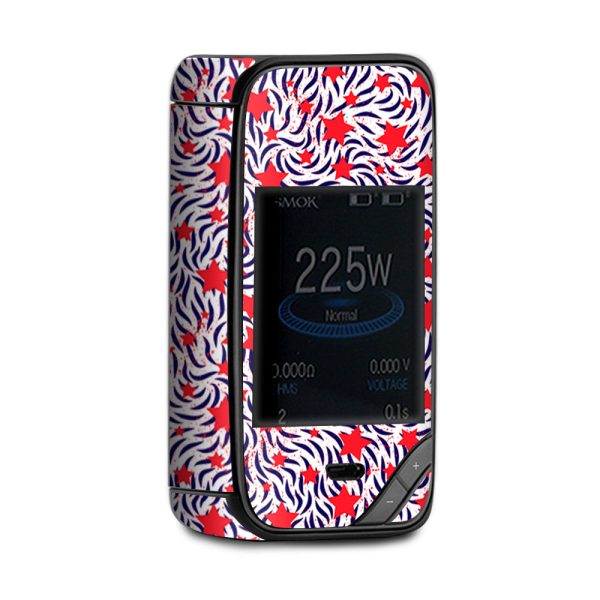 Red White Blue Stars Stripes Abstract Pattern Smok X-Priv Skin Online Hot Sale