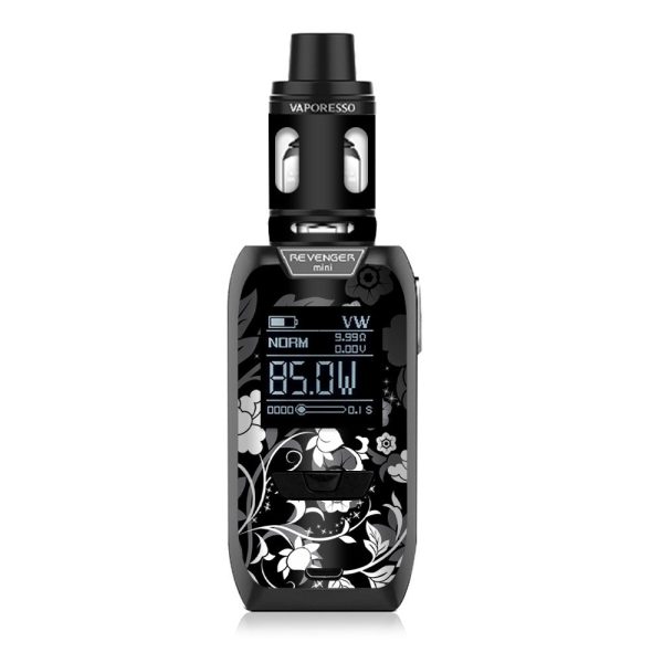 Black Floral Pattern Vaporesso Revenger Mini 85w Skin For Cheap