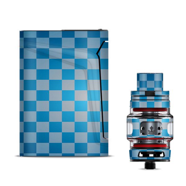 Blue Grey Checkers Smok V-fin Skin Online now