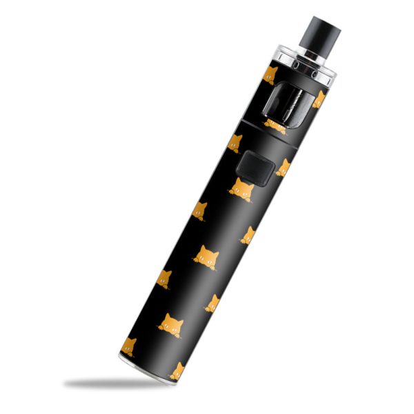 Sneaky Cat Kitten Pattern Gold On Black Aspire PockeX Skin Sale