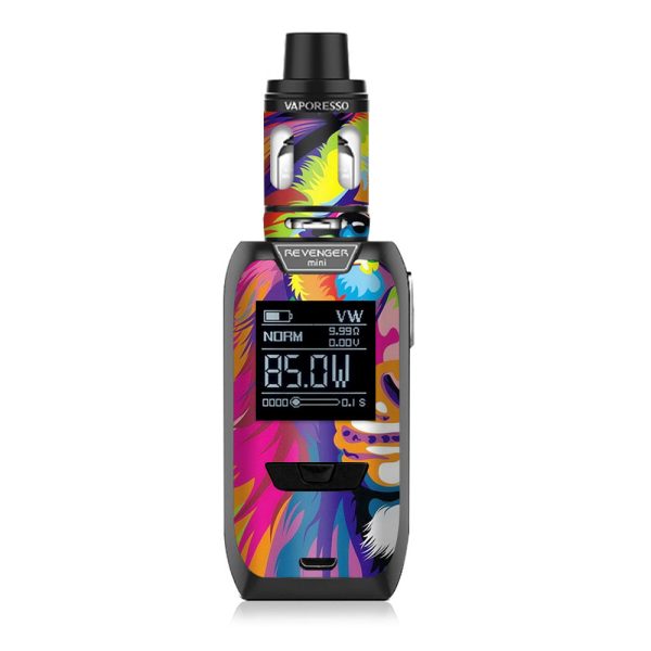 Colorful Lion Abstract Paint Vaporesso Revenger Mini 85w Skin For Cheap