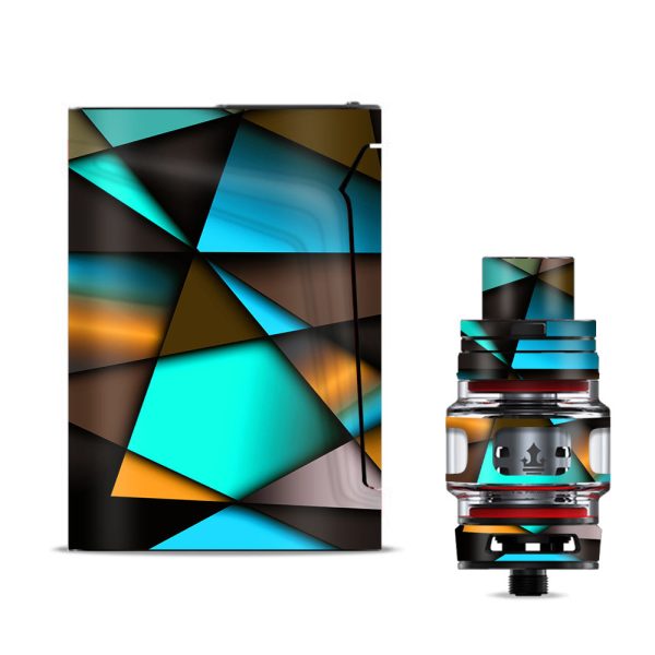 Awesome Blue Gold Pattern Smok V-fin Skin Online