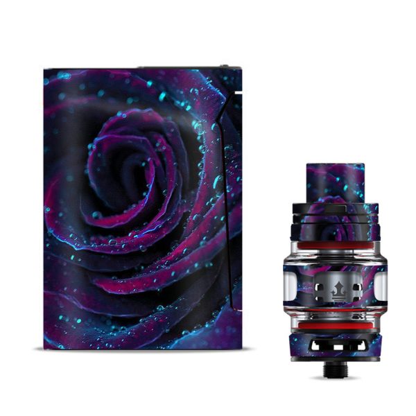 Purple Rose Pedals Water Drops Smok V-fin Skin Supply