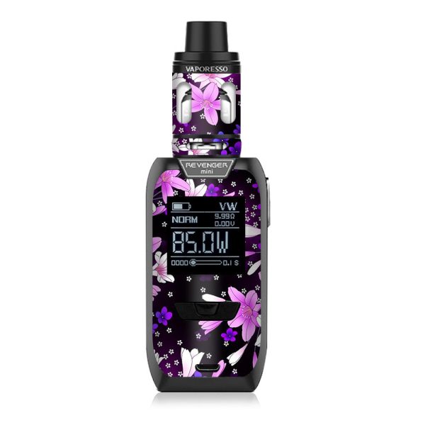 Purple Pink Flowers Lillie  Vaporesso Revenger Mini 85w Skin For Sale