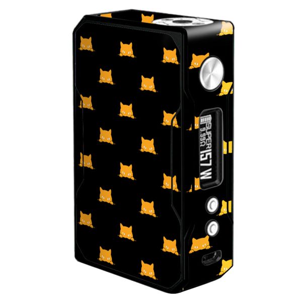 Sneaky Cat Kitten Pattern Gold On Black VooPoo  Drag Skin For Discount