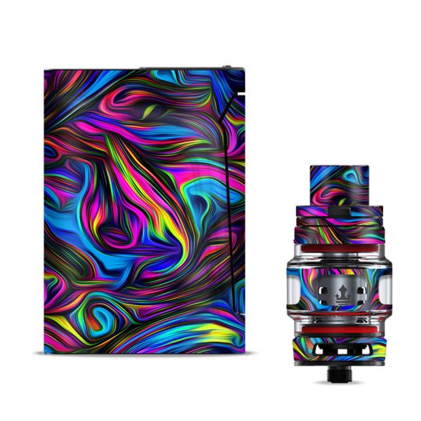 Neon Color Swirl Glass Smok V-fin Skin Online Sale