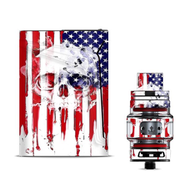 U.S.A. Flag Skull Drip Smok V-fin Skin Hot on Sale