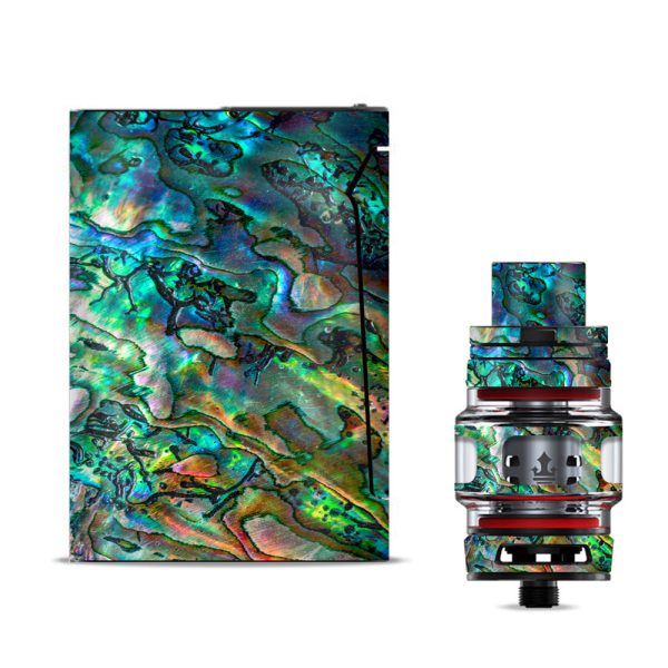 Abalone Shell Swirl Neon Green Opalescent Smok V-fin Skin on Sale