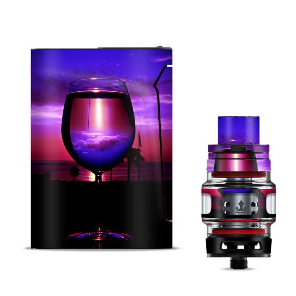 Tropical Sunset Wine Glass Smok V-fin Skin Supply