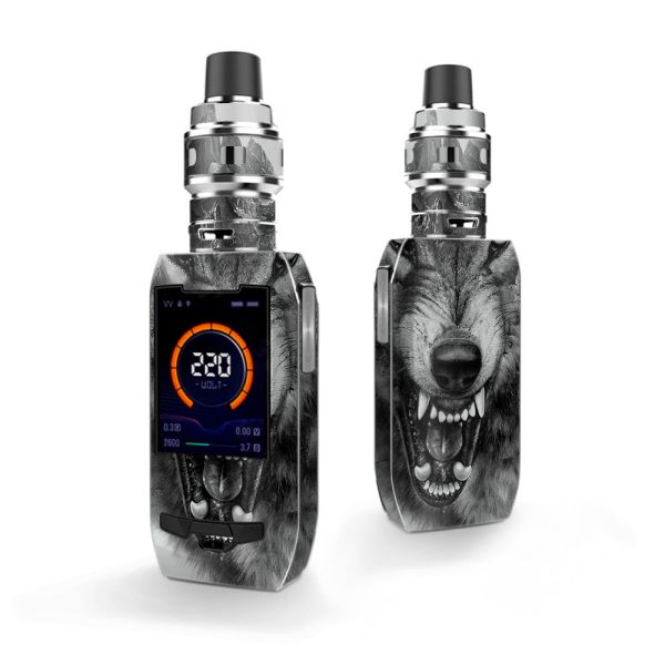 Angry Wolf Growling Mountains Vaporesso Polar 220w Skin Supply