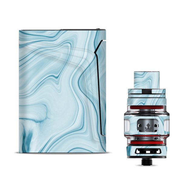 Baby Blue Ice Swirl Marble Smok V-fin Skin Fashion