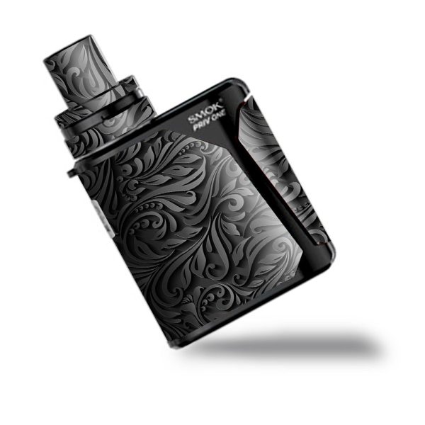 Black Flowers Floral Pattern Smok Priv One Skin Hot on Sale