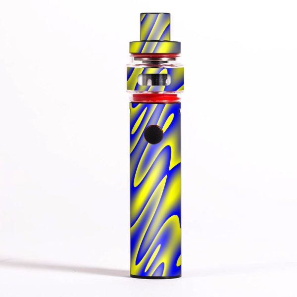 Neon Blue Yellow Trippy Smok Pen 22 Light Edition Skin For Cheap