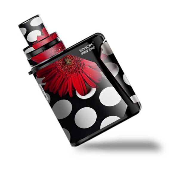 Red Flower On Polka Dots Smok Priv One Skin For Cheap