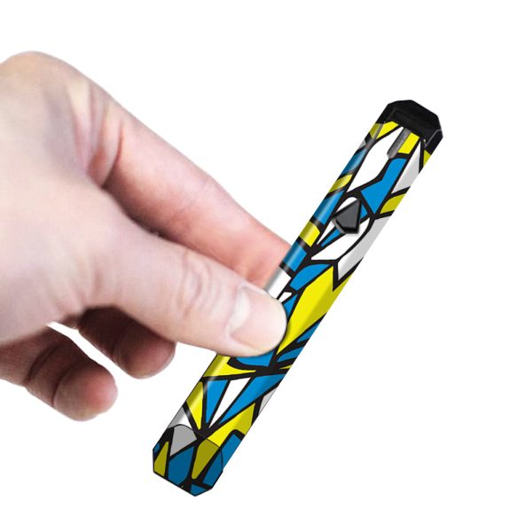 Stained Glass Abstract Blue Yellow Limitless Pulse Ply Rock Skin Cheap