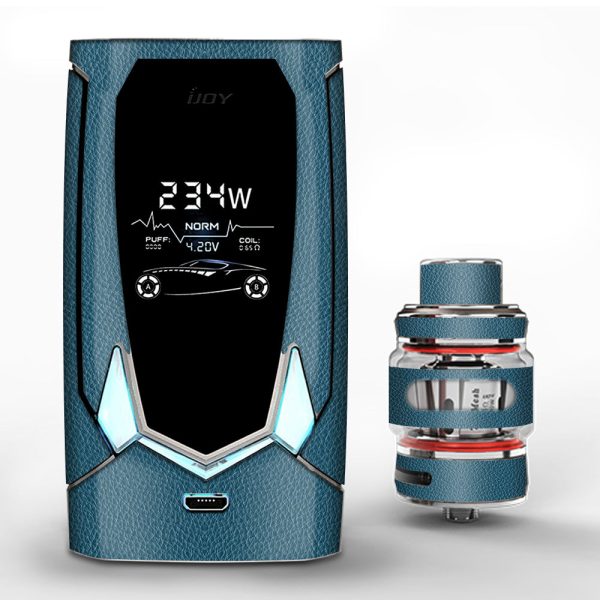 Blue Teal Leather Pattern Look iJoy Avenger 270 Skin Cheap