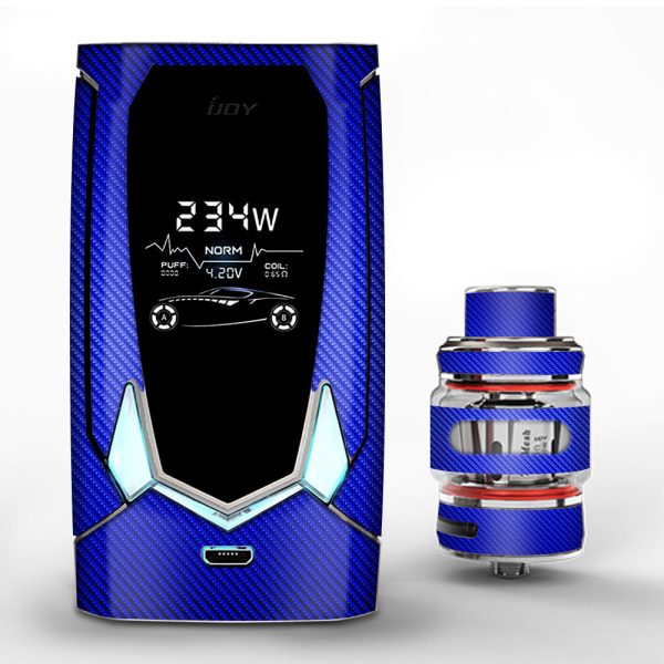 Blue Carbon Fiber Graphite iJoy Avenger 270 Skin Hot on Sale