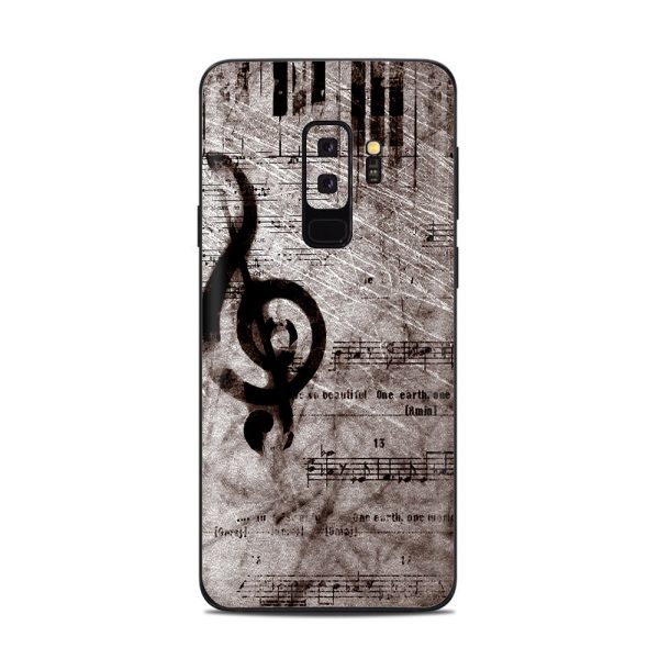 Vintage Piano Key Music Notes Book Page Samsung Galaxy S9 Plus Skin on Sale